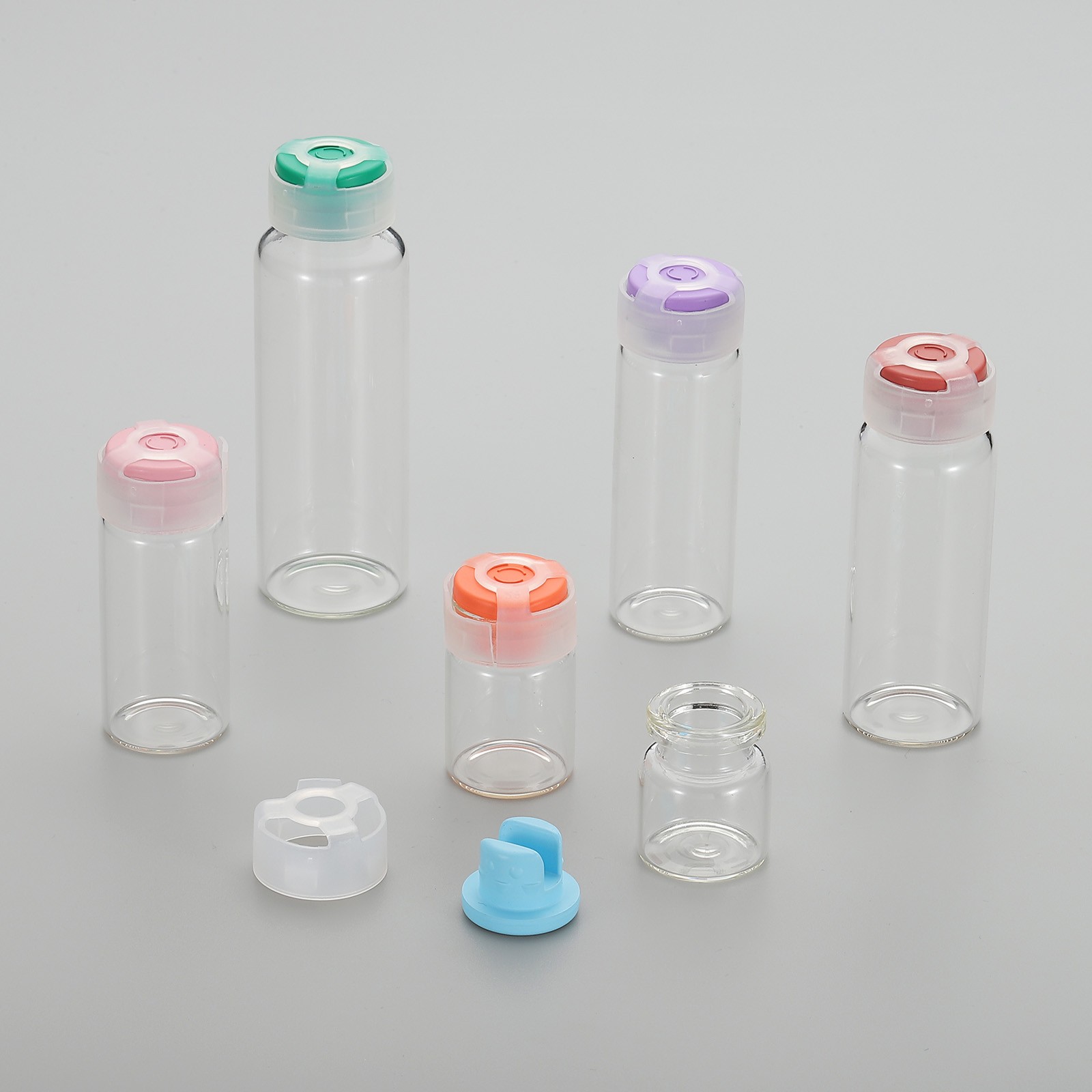 3ml Clear Glass Sample Vials, 10Pcs Small Liquid Bottles, Pink