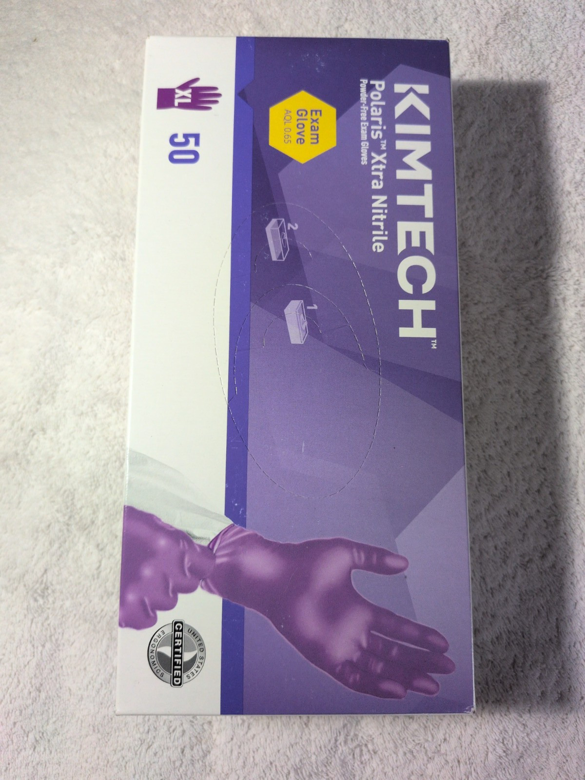 12″ Kimtech Polaris Xtra Nitrile Exam Gloves 62764 7.5 Mil Ambidextrous