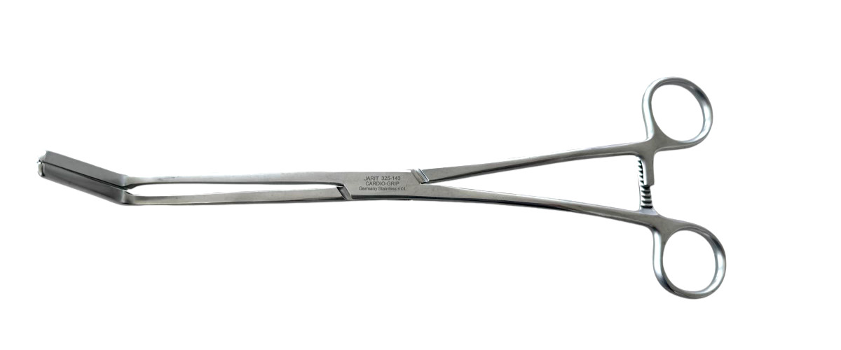 JARIT 325-143 CARDIO-GRIP 90° Angle Surgical Clamp 10″ Stainless Made in Germany