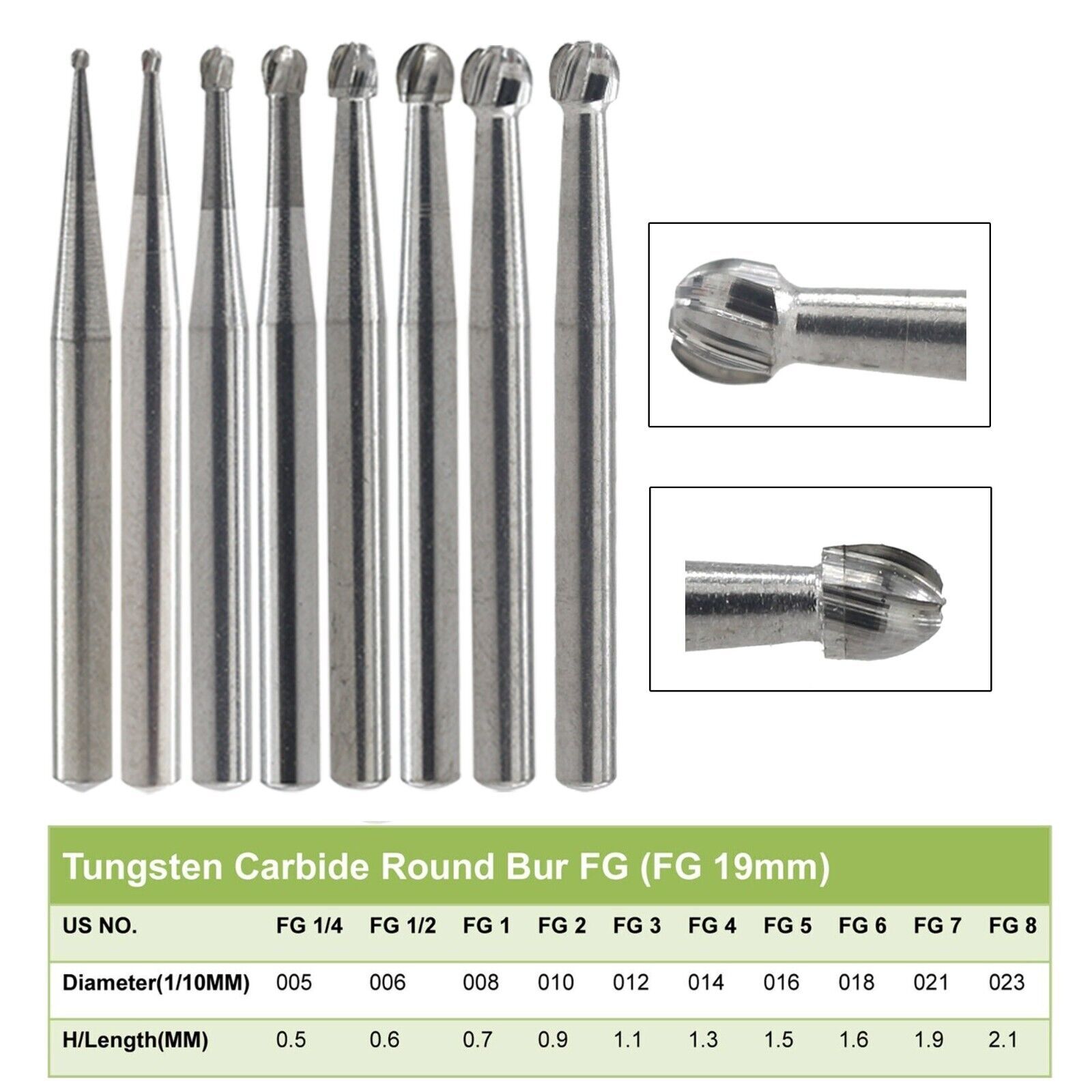 Wave Dental Carbide Bur FG330 Round 1/4 2 4 6 8 557 Friction Grip High Speed Bur