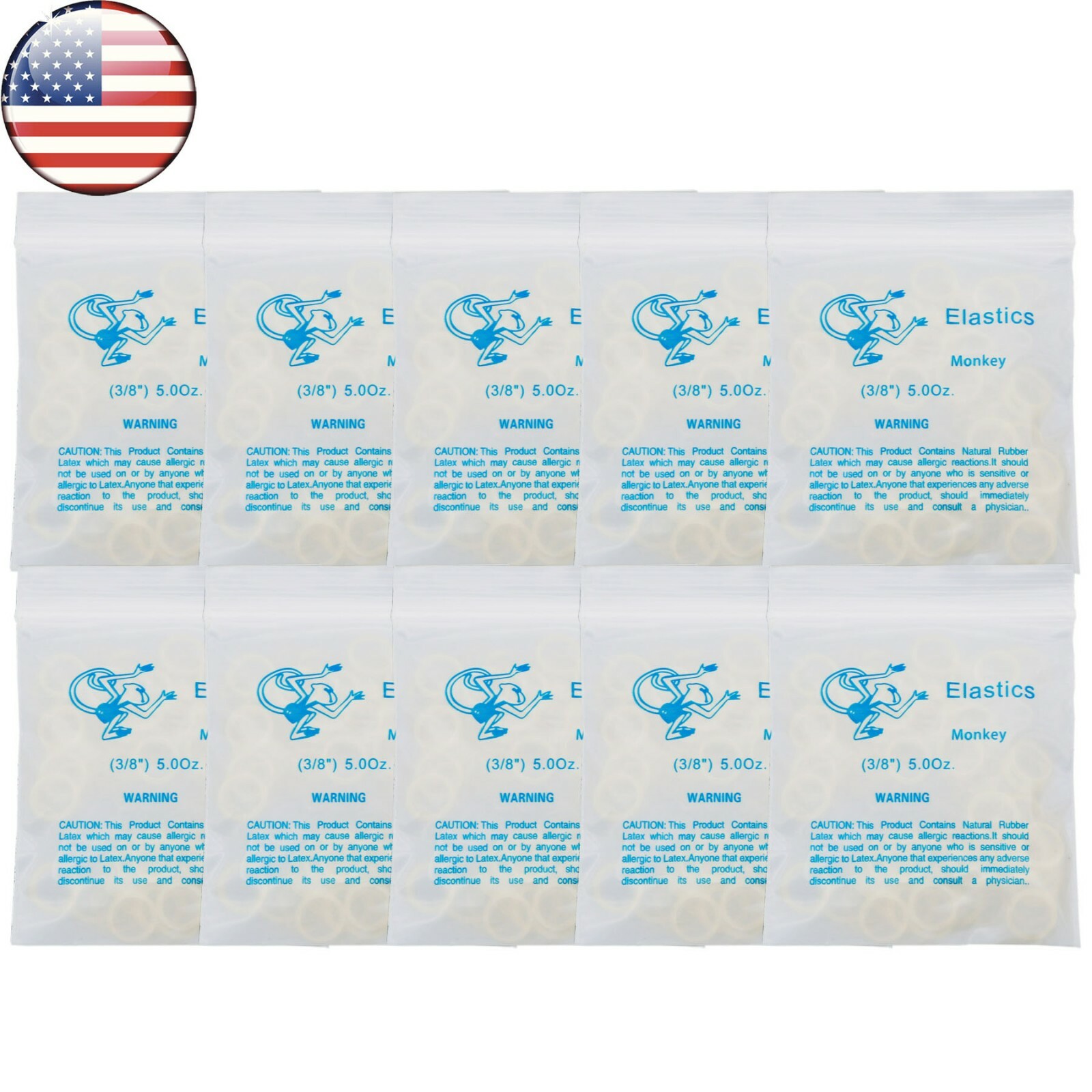 US Dental Orthodontic Rubber Bands Ortho Elastics Latex Braces 3.5,5.0,6.5 OZ