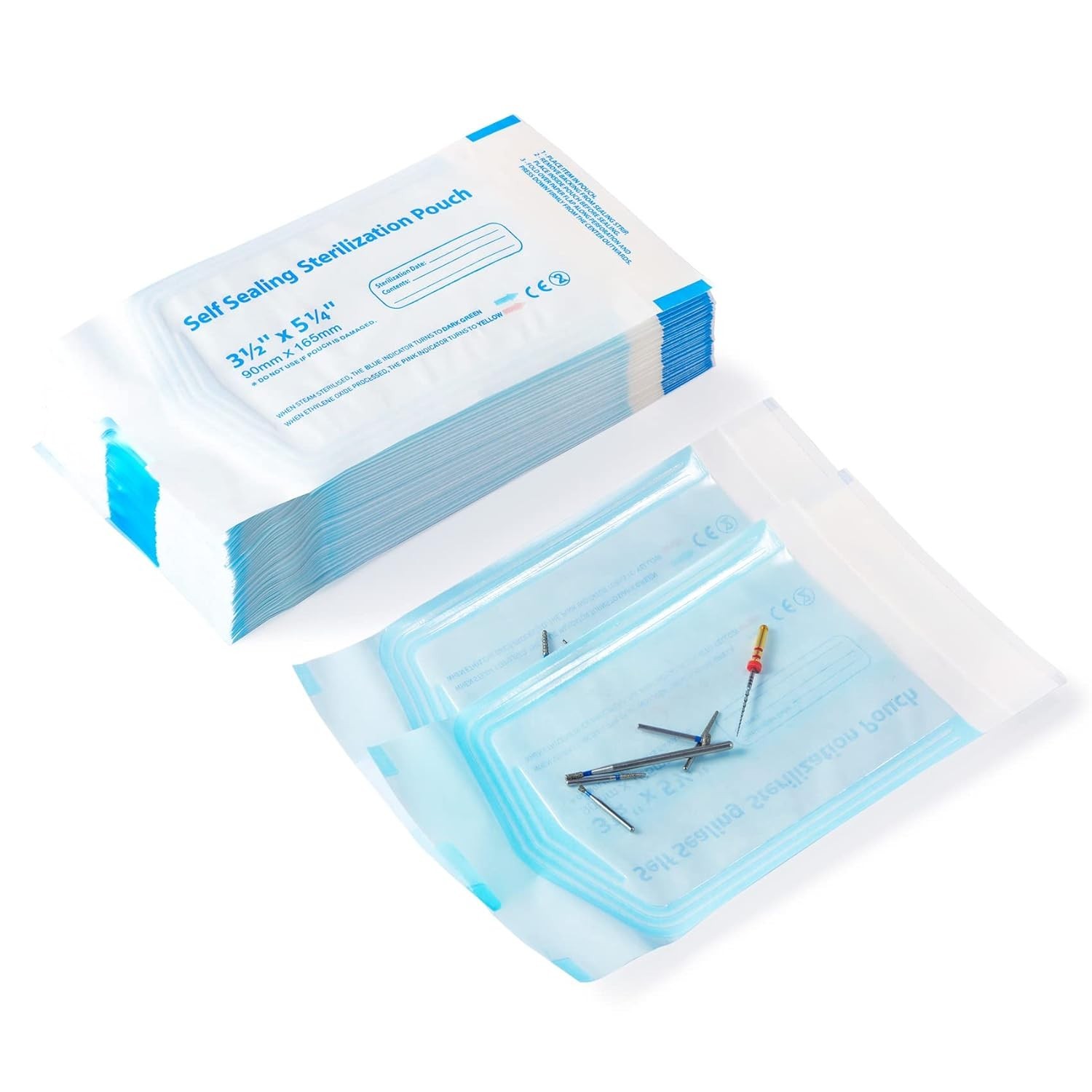 3.5 X 6.5 Self Sterilization Pouches for Dental Offices, 100 Pcs Self Seal St…