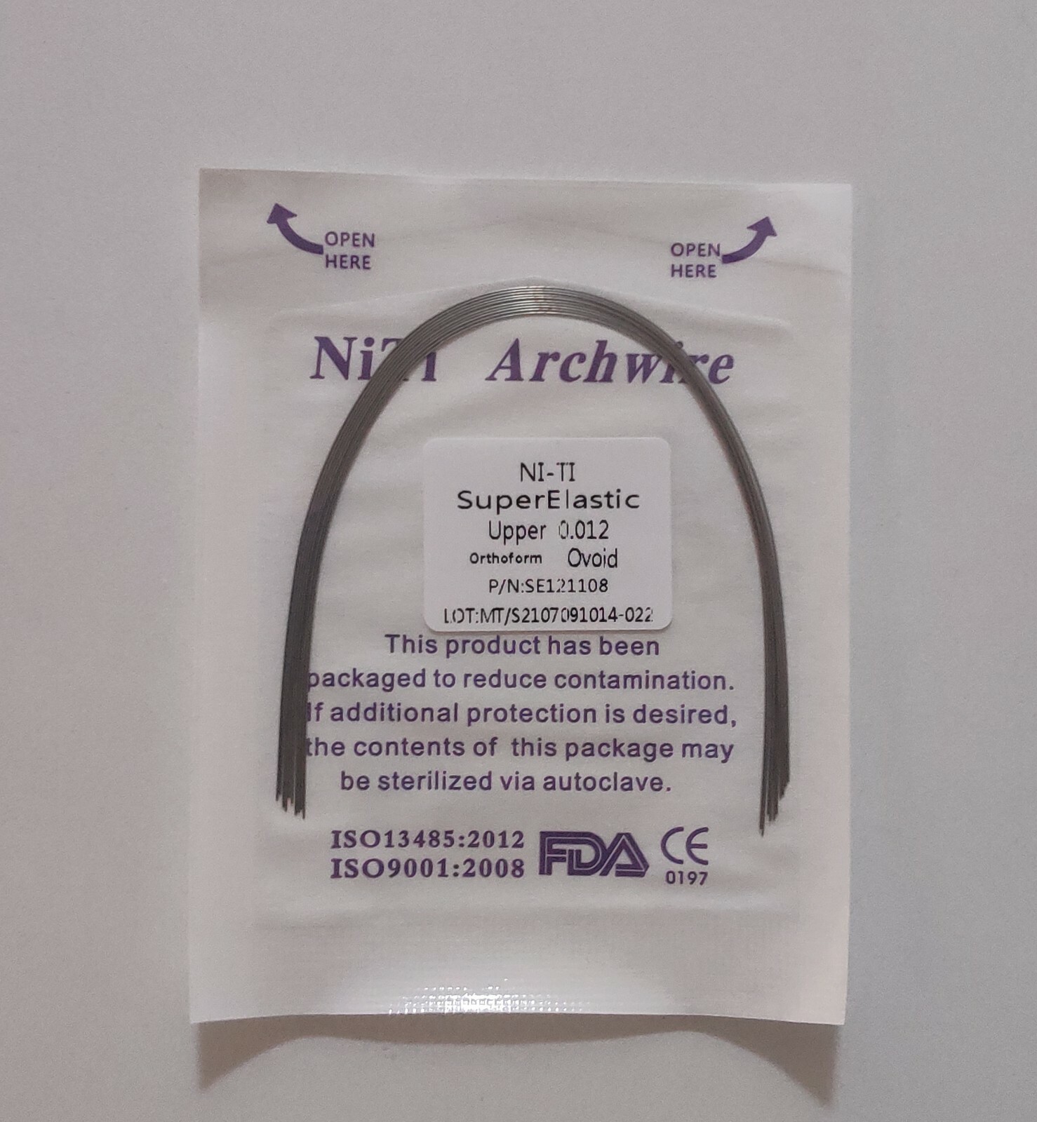 30Packs Dental Super Elastic NITI Arch Wires Orthodontic Round Wire Ovoid arcs