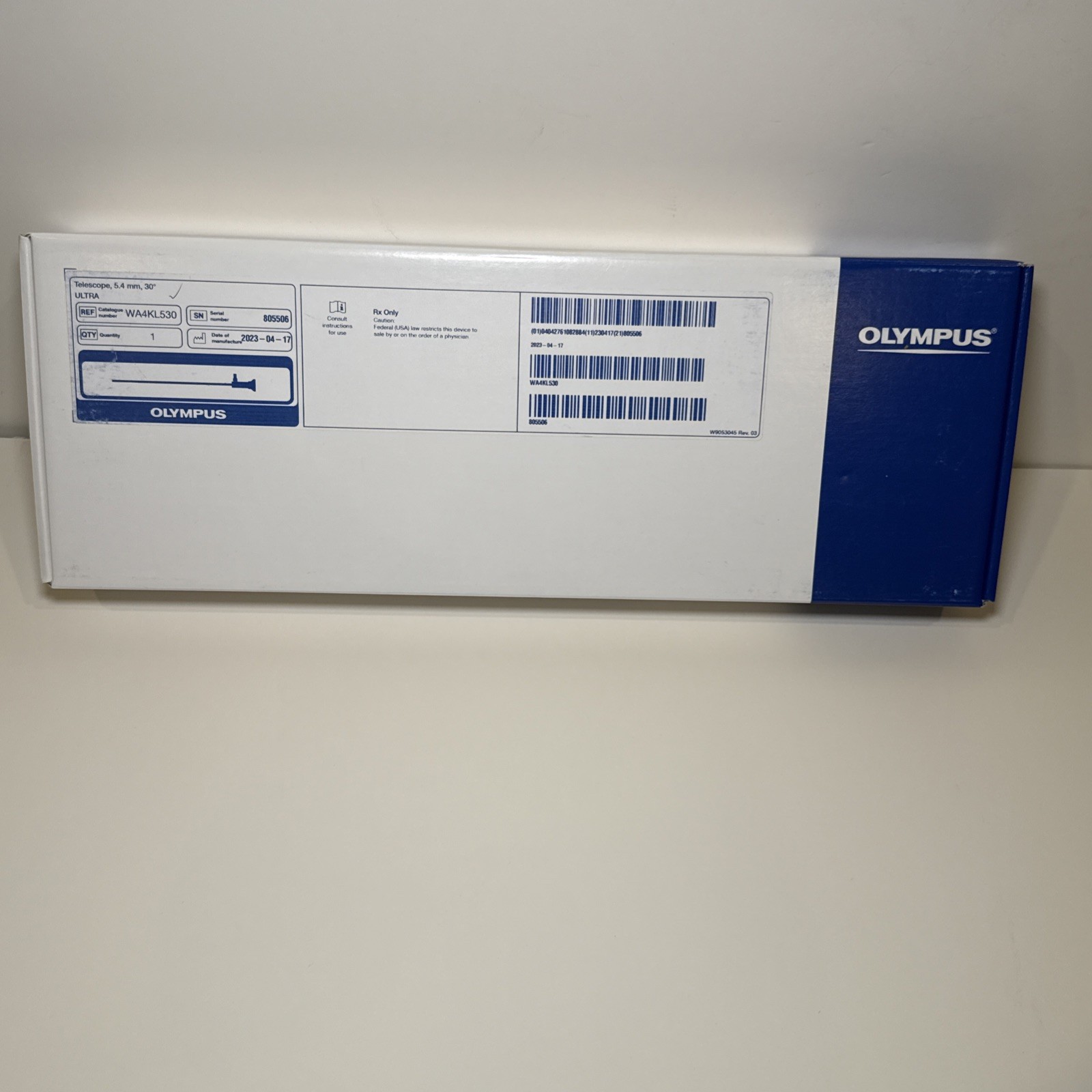 Olympus WA4KL530 Ultra Telescope 5.4 mm 30 Degrees Laparoscope. (Brand New )