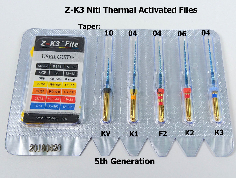 Dental Endo Z-K3 Root Canal NiTi Hot Memory Files Thermal 21/25/28/31mm Assorted