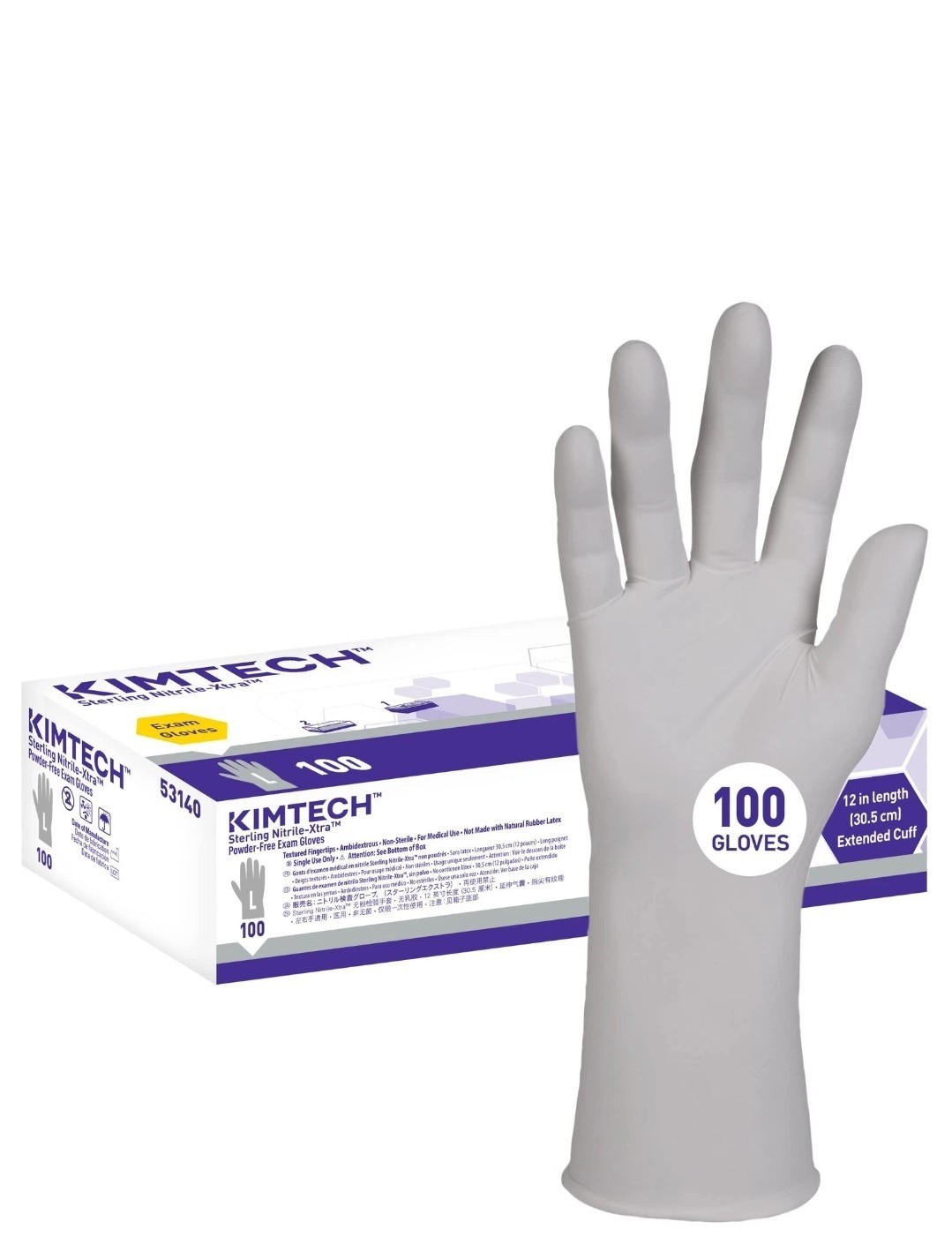 Kimtech Sterling Nitrile-Xtra™ Powder Free Exam Gloves 12in Length Extended Cuff