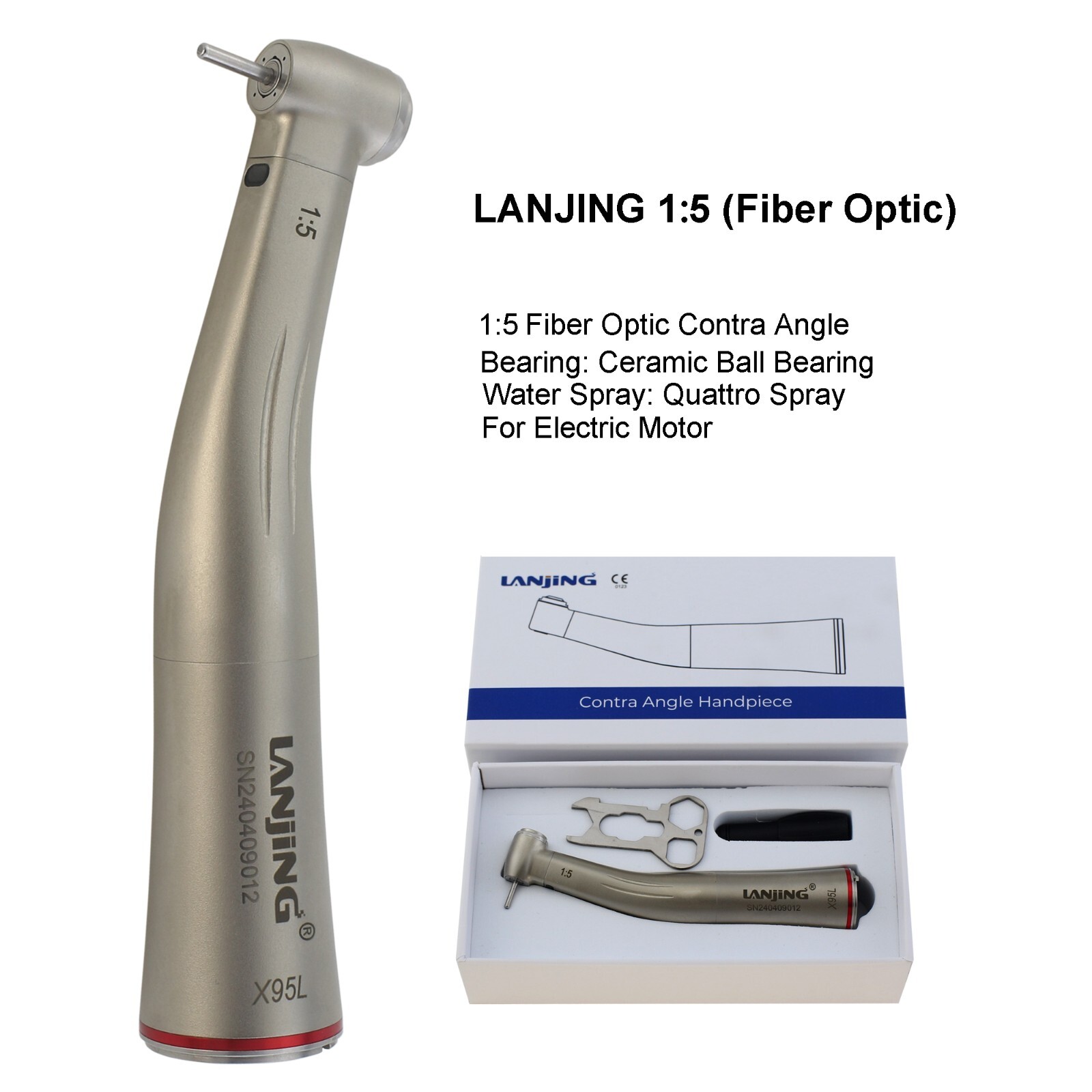 Electric Handpiece Dental 1:5 1:1 1:4.2 Contra Angle Increasing Surgical LED NSK