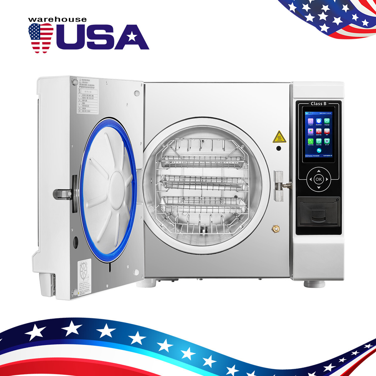 18L/22L Dental Autoclave Steam Sterilizer Medical Class B Drying/w/ Printer