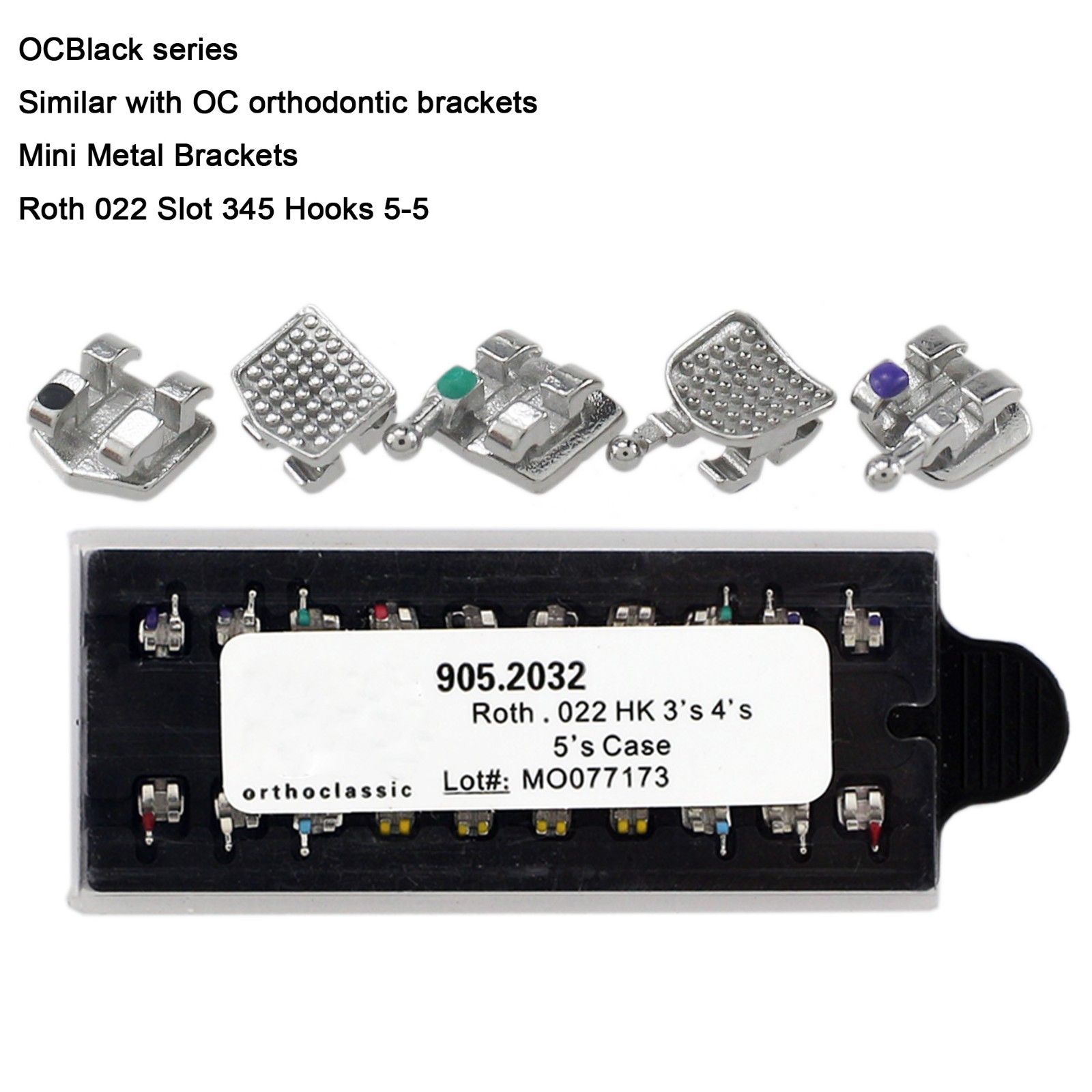 Dental Brackets Orthodontic Mini Roth MBT 022 345 Hook Metal Braces MIM Twin