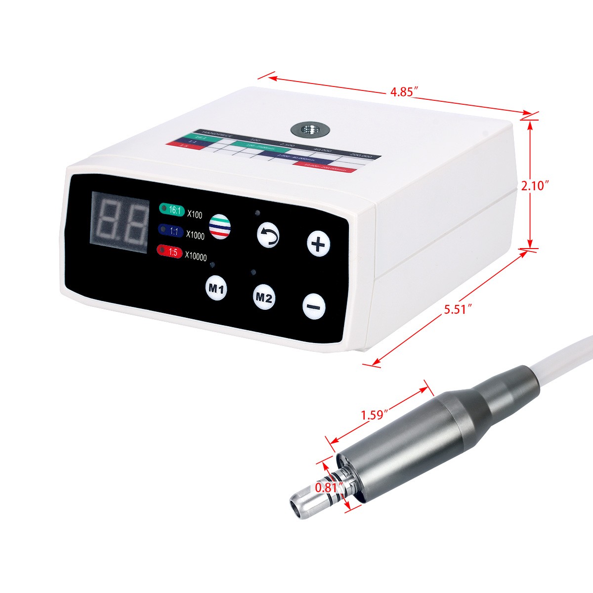Dental Slow Low Speed Push Contra Angle Handpiece Fit Friction Grip 1.6mm Burs
