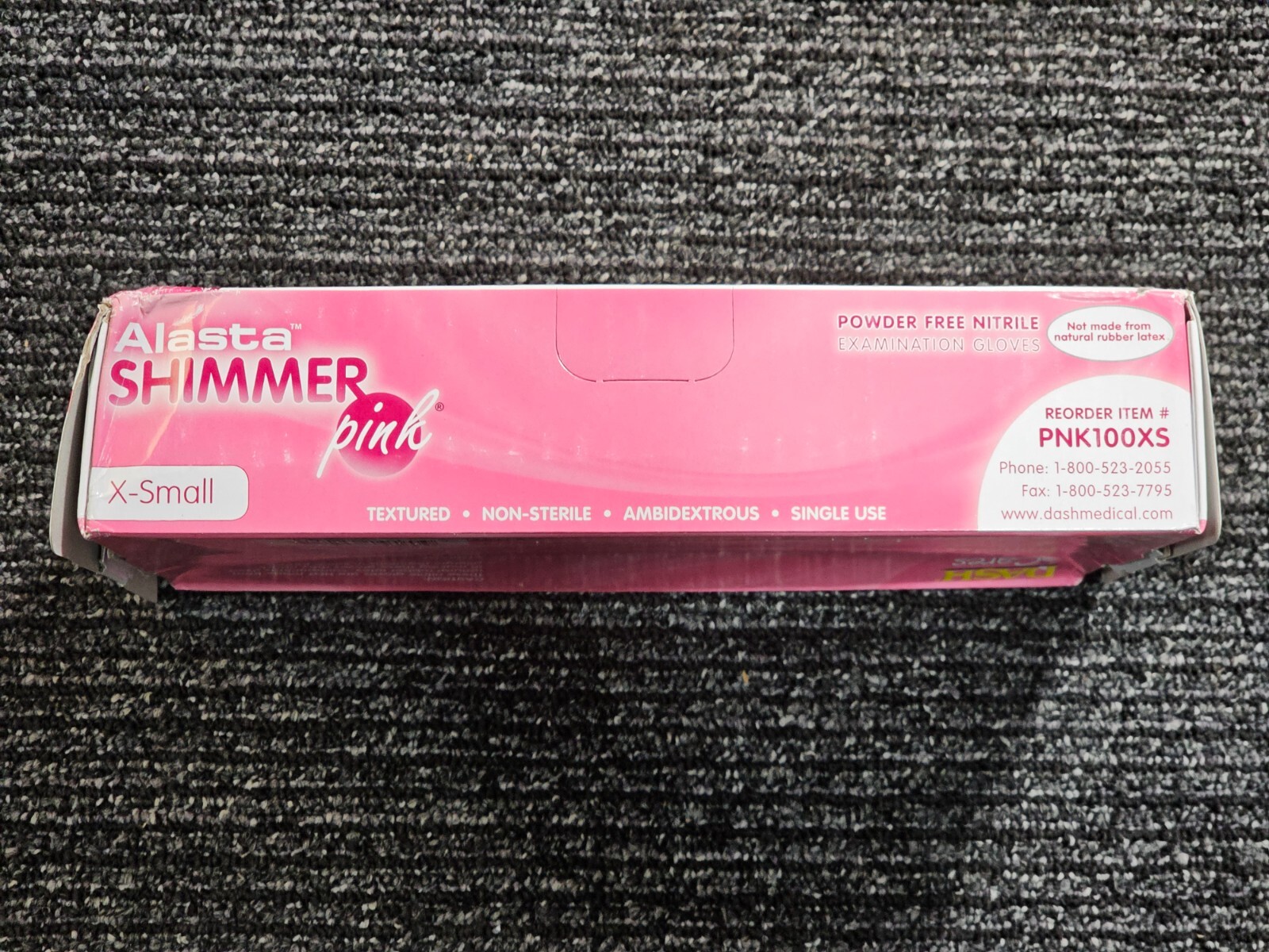 (QTY 1000)Dash Medical PNK100XS Alasta Nitrile Exam Gloves PF Pink Extra Small