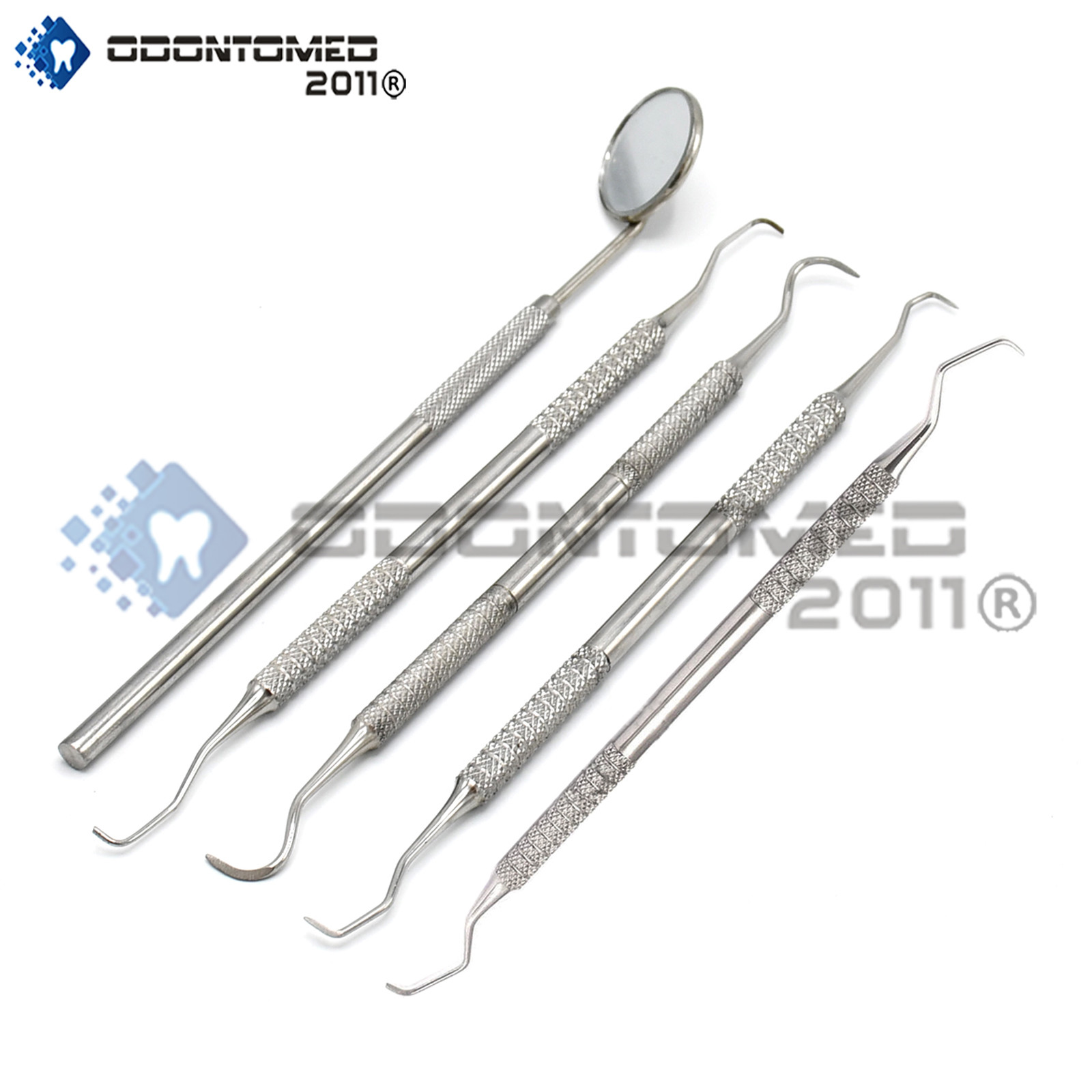 ODM 5pcs Assorted Stainless Steel Dental Picks Double End And Mirror PR-268