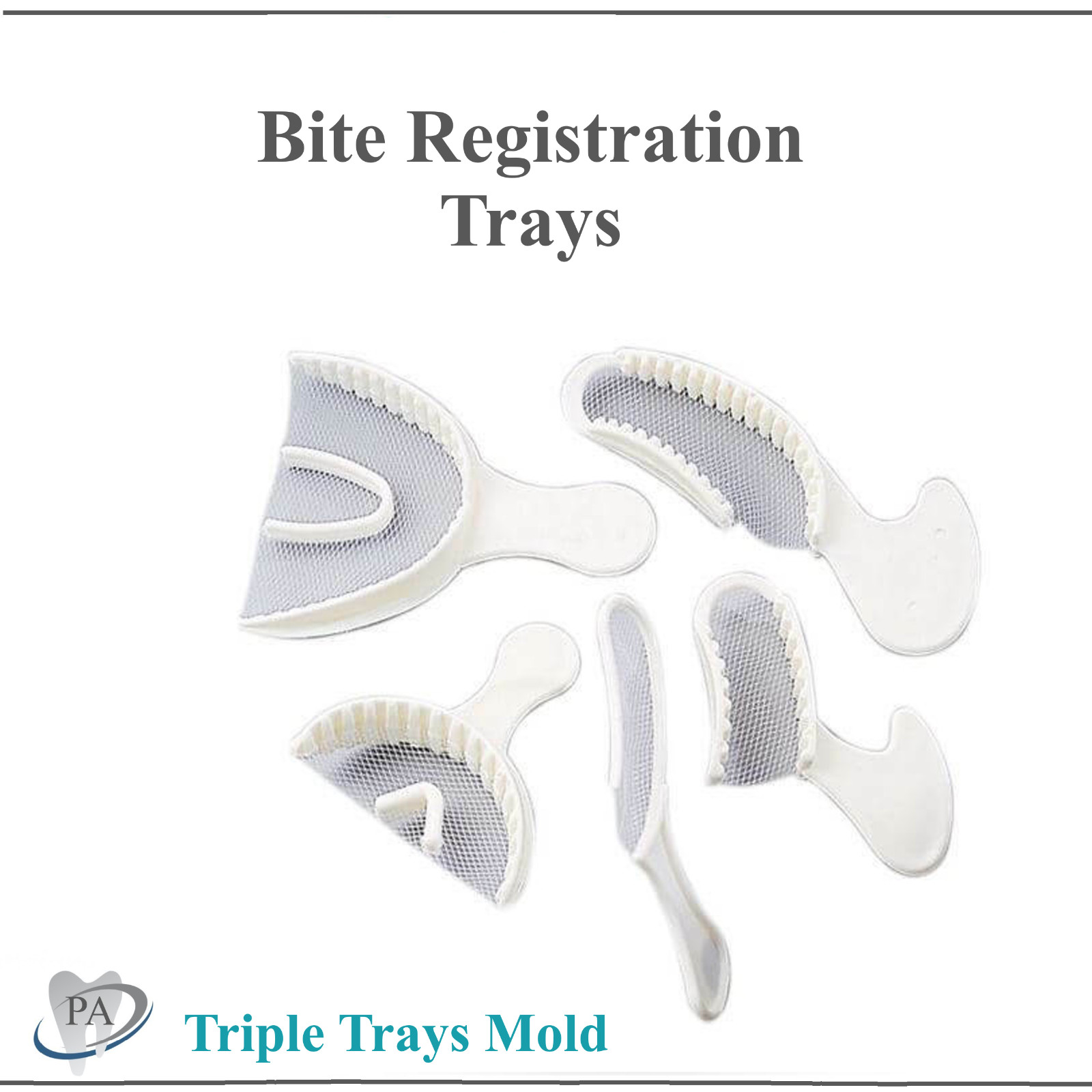Dental Impression Bite Registration Triple Trays Mold (Choose Size & Quantity)