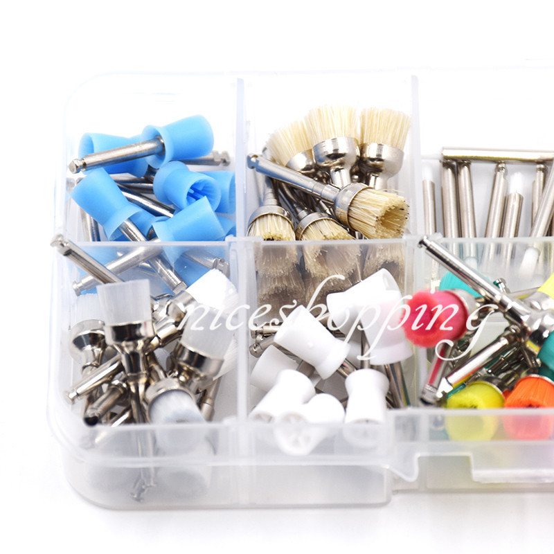 100 Pcs 10 Mixed Types Disposable Dental Prophy Brush Cup Polishing Polisher