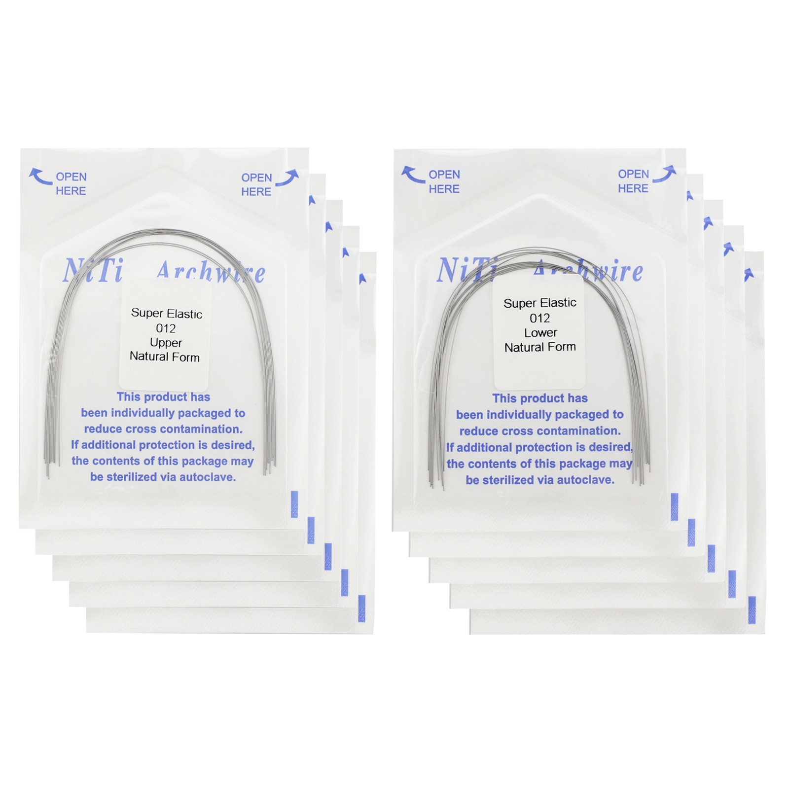100 Pcs Orthodontic Arch Wire NiTi Archwire Ovoid Natural Form Round Rectangular