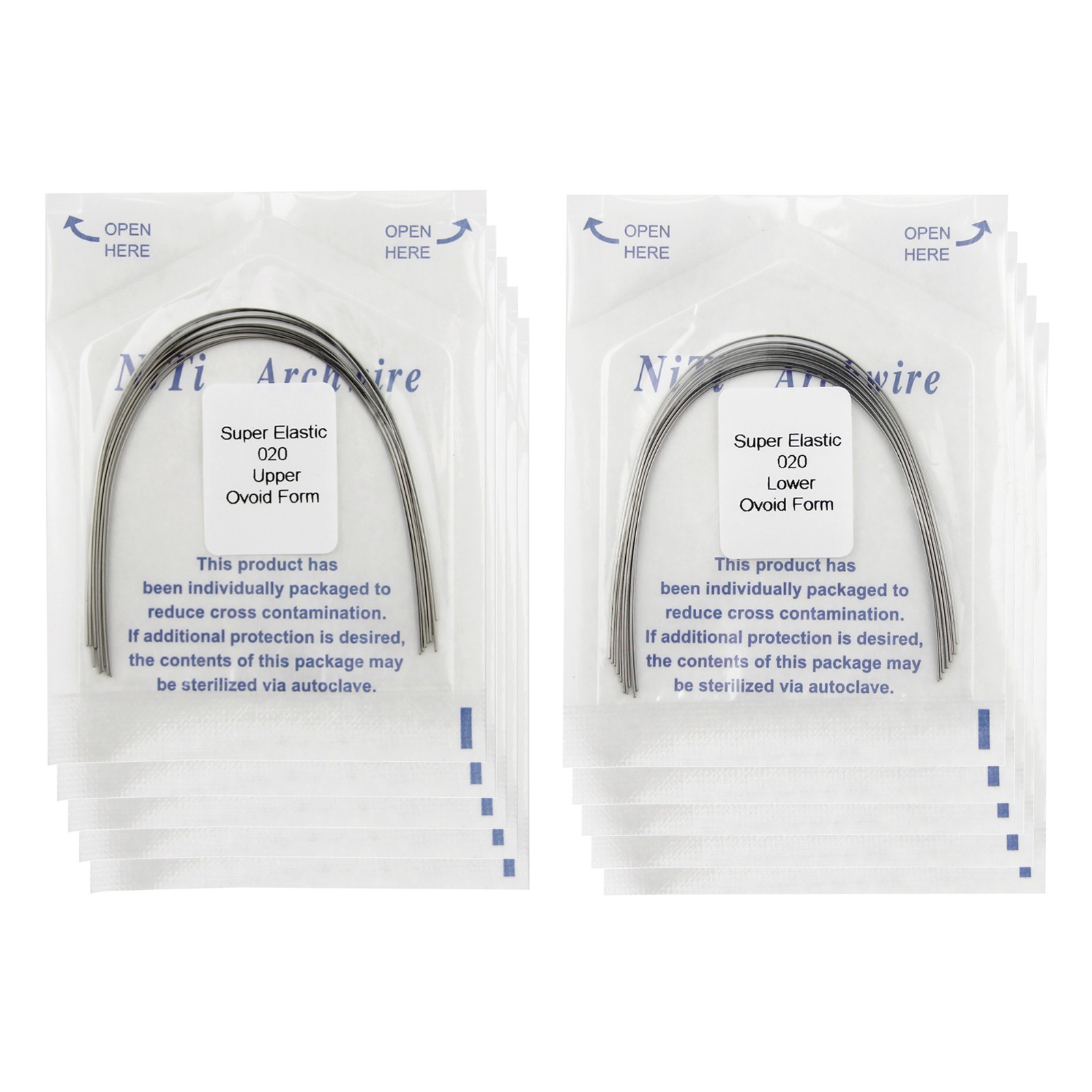 100 Pcs Orthodontic Arch Wire NiTi Archwire Ovoid Natural Form Round Rectangular