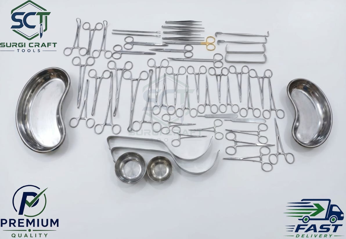50Pcs General Surgery Basic Laparotomy Surgical Instruments Set