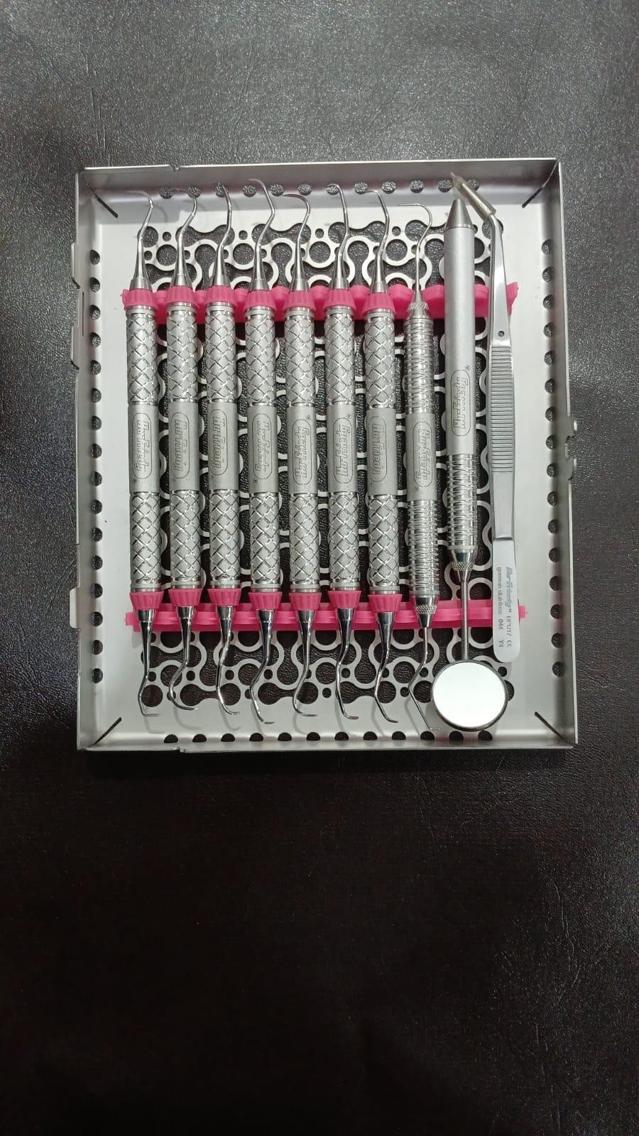 Hu Friedy Dental Hygiene Instruments Set of 10 PCS With Sterlization Cassette