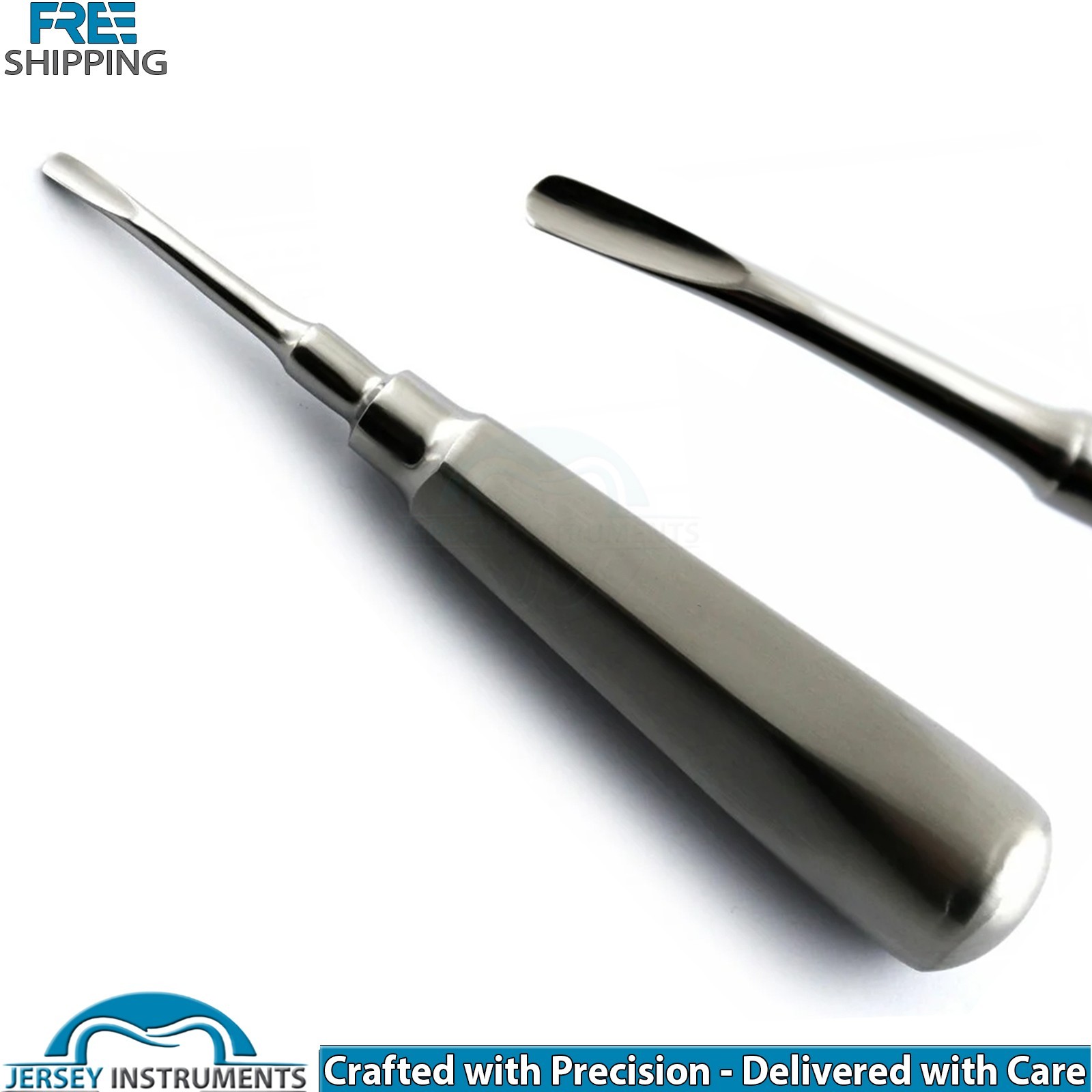 Set of 6 Luxation Dental Extraction Elevators 3mm 4mm 5mm Straight & Curved New