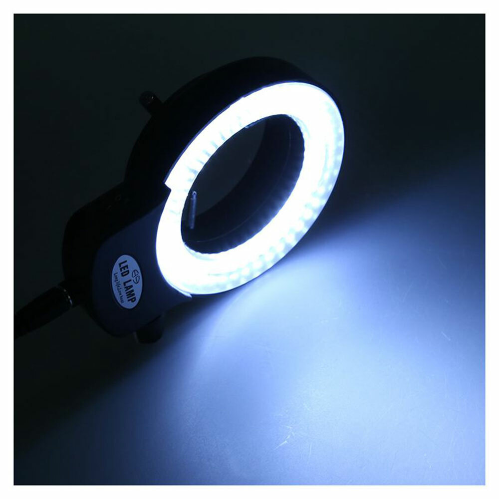 High Brightness 144 LED Bulbs Microscope Ring Light Illuminator Lamp US Plug
