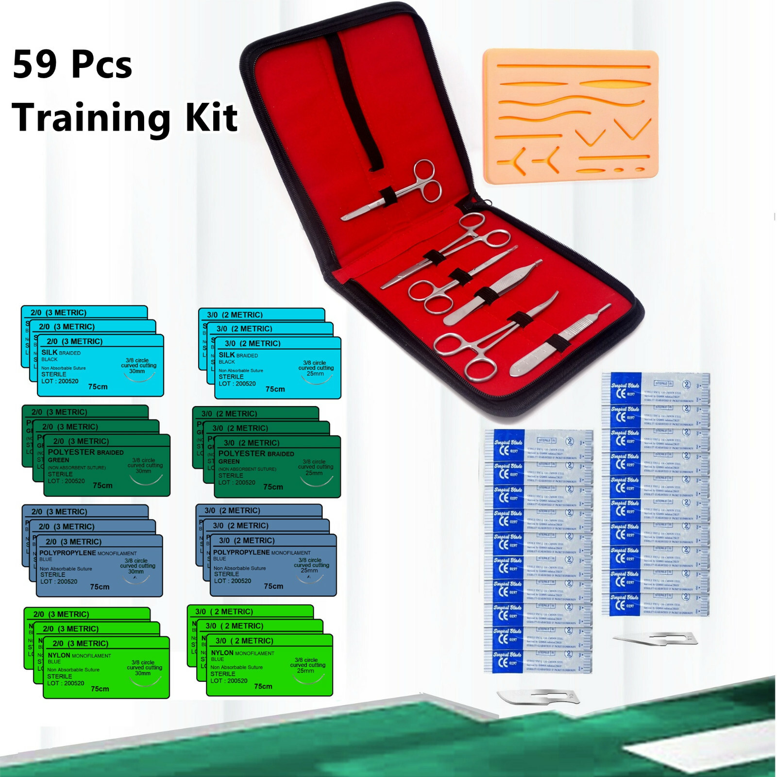 Complete Suture Practice Kit Suture Training Nurse Veterinarians Medical Student