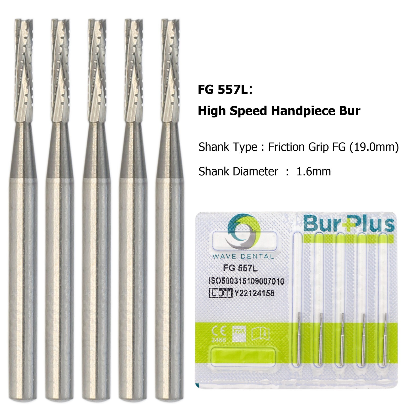 Wave Dental Carbide Bur FG330 Round 1/4 2 4 6 8 557 Friction Grip High Speed Bur