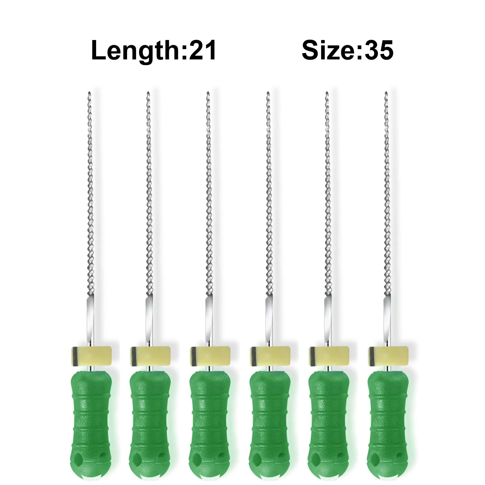 Sky Choice K-Files – 21 mm Length, Size 35 Green with Rubber Stopper 6/Pkg
