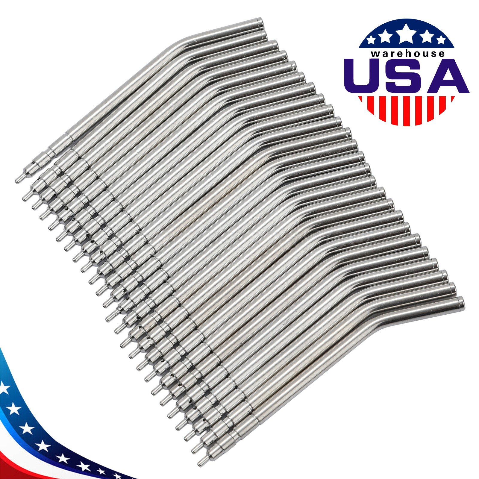 50x Dental Air Water Syringe Spray Nozzles 3-in-1 Alloy Tubes Tips Three Way SA