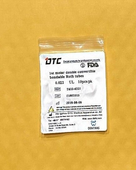 FDA 1st molar convertible Roth bondable buccal tube double. 0.022″ 100/pack