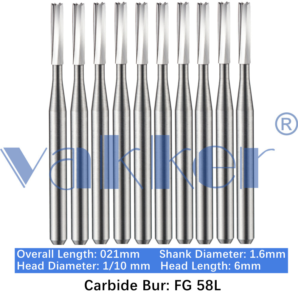 10/Pack 21mm Dental Tungsten Carbide Friction Grip Long Carbide Burs High Speed