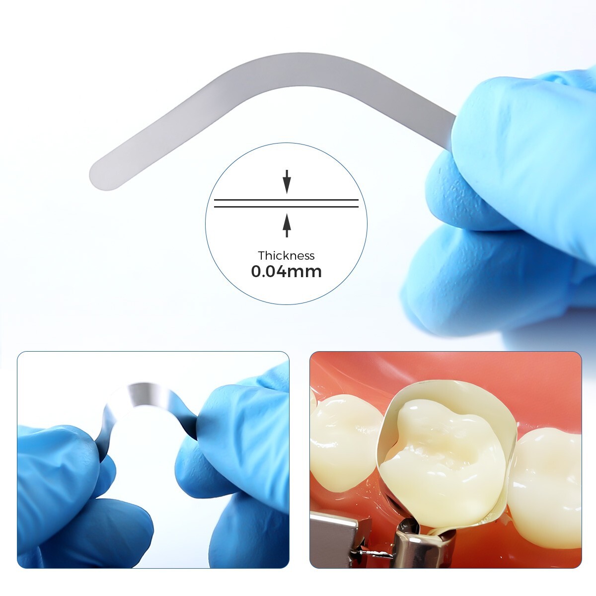 Dental Sectional Matrix System Contoured Metal Matrices Refill Matrix Bands