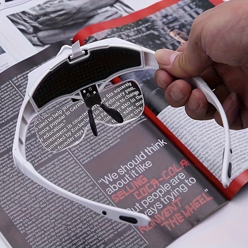 Head-Mounted Magnifier – LED Lighting, Adjustable Headband, Battery Powered,