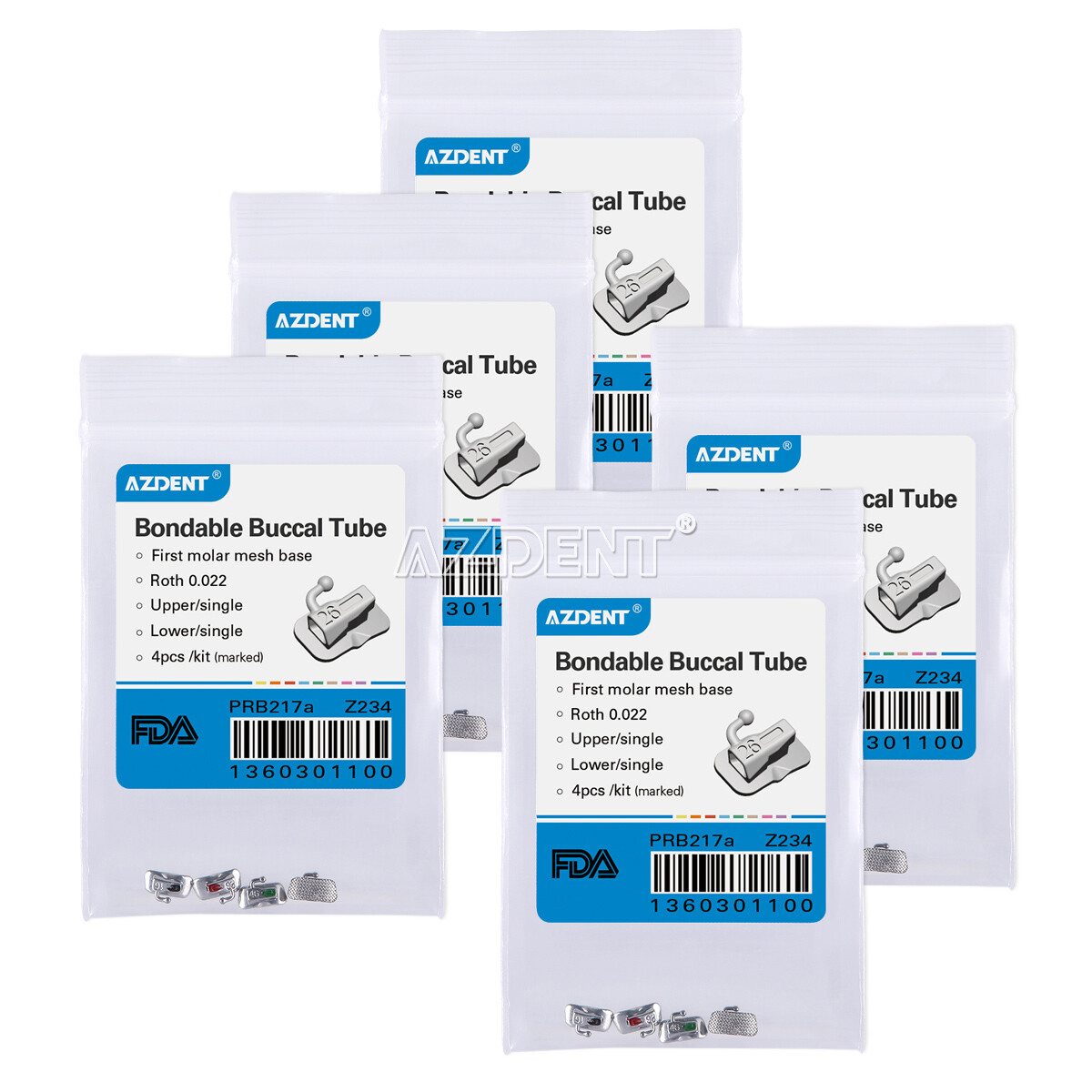 Dental Ortho Bondable Buccal Tube 1st/2nd Molar Non-conv/Cov MBT/Roth.022/.018