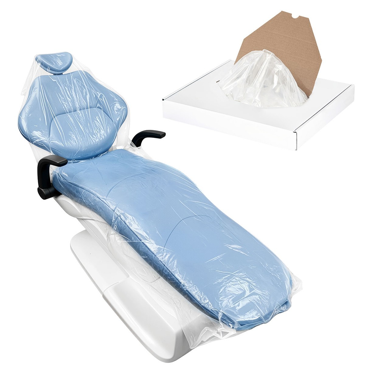 Dental Disposable Full Chair Sleeves Protective Cover Clear Plastic 29″x80″125Pc