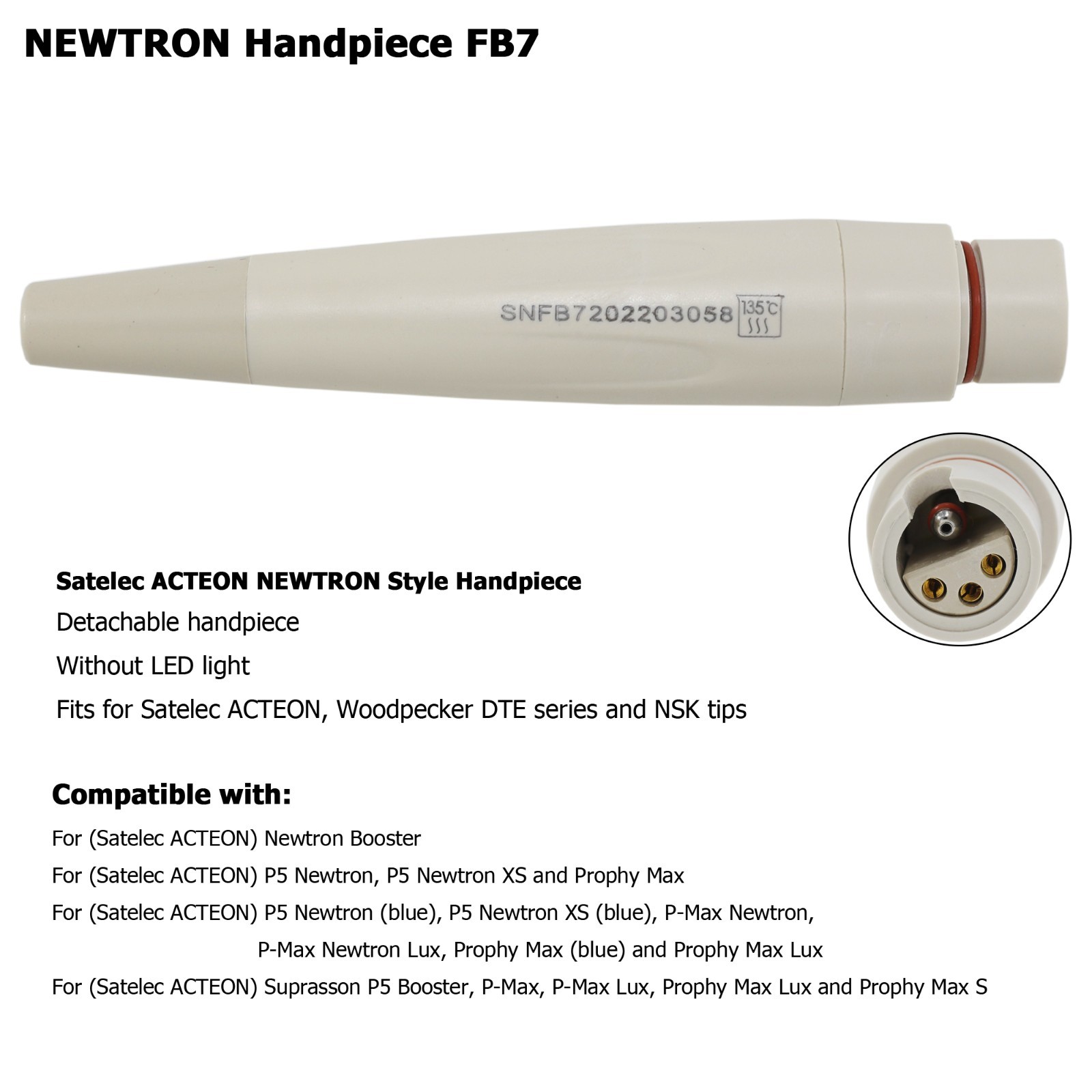 Dental Ultrasonic Scaler Piezo Handpiece For Satelec ACTEON Suprasson P5 Booster