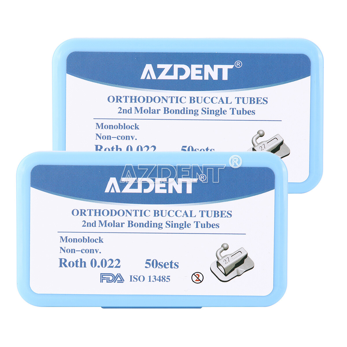 AZDENT Dental Orthodontic Buccal Tube 1st 2nd Molar Roth MBT 022/018 Bondable