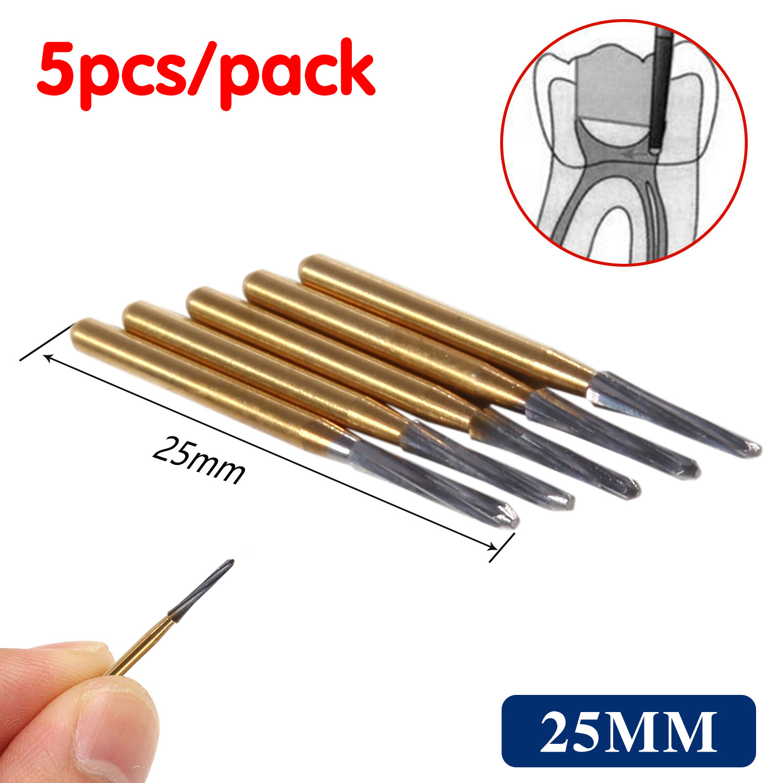 Dental Endo-Z Bur Carbide Tungsten Surgical Cutter Drill Burr 1.0*25mm 5pcs/pack