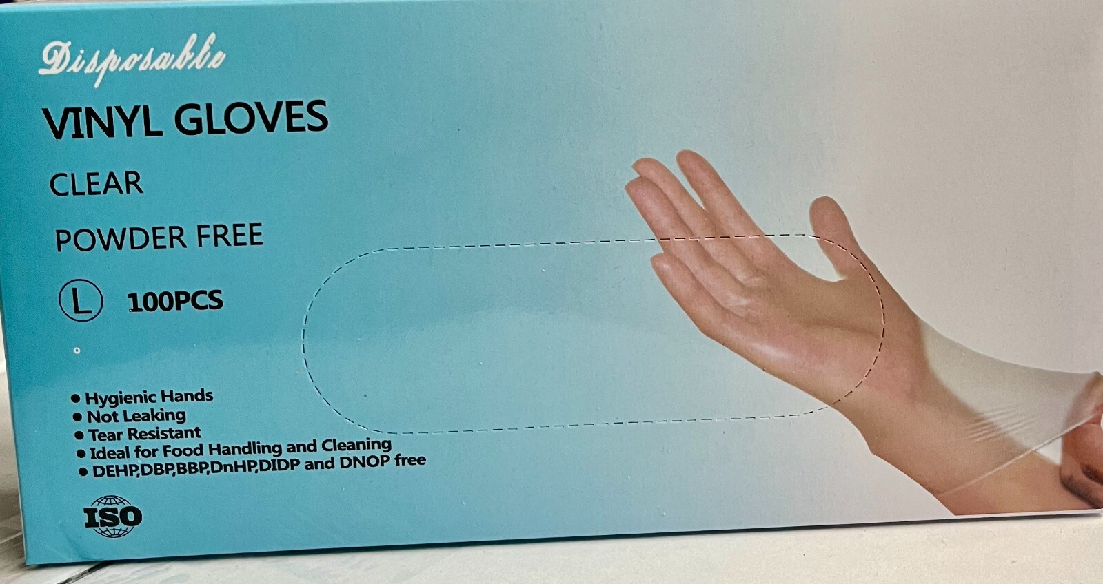 1000 L Clear Vinyl Gloves, Latex & Powder Free Food Safe Multi-Purpose