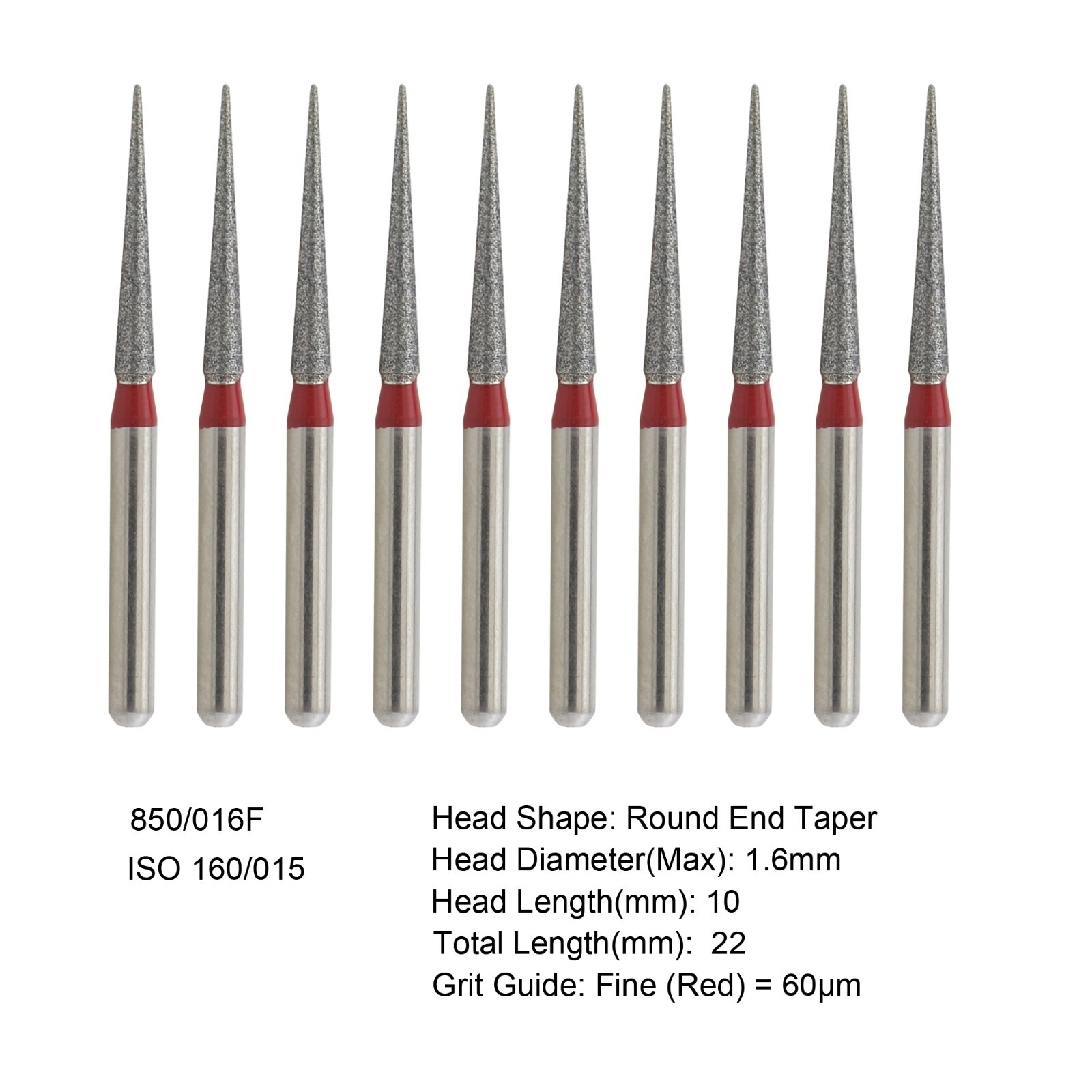 Dental Diamond Bur FG High Speed Bur Pear Round Taper 830 856 850 Chamfer Coarse