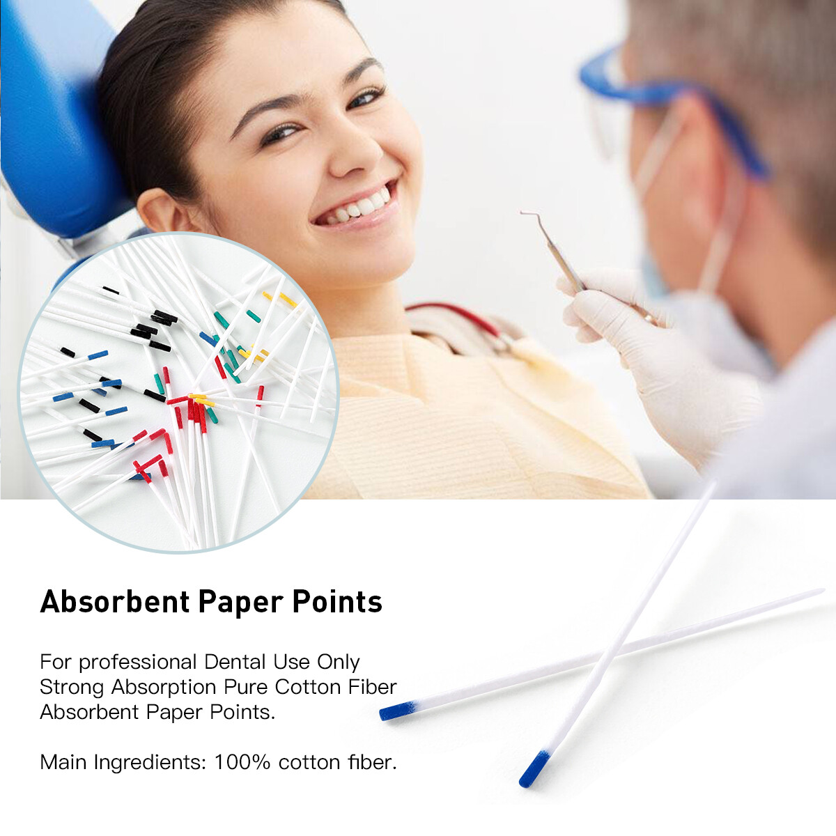 Dental Obturating Absorbent Paper Points 02/04/06 15-40# Endodontic Root Canal