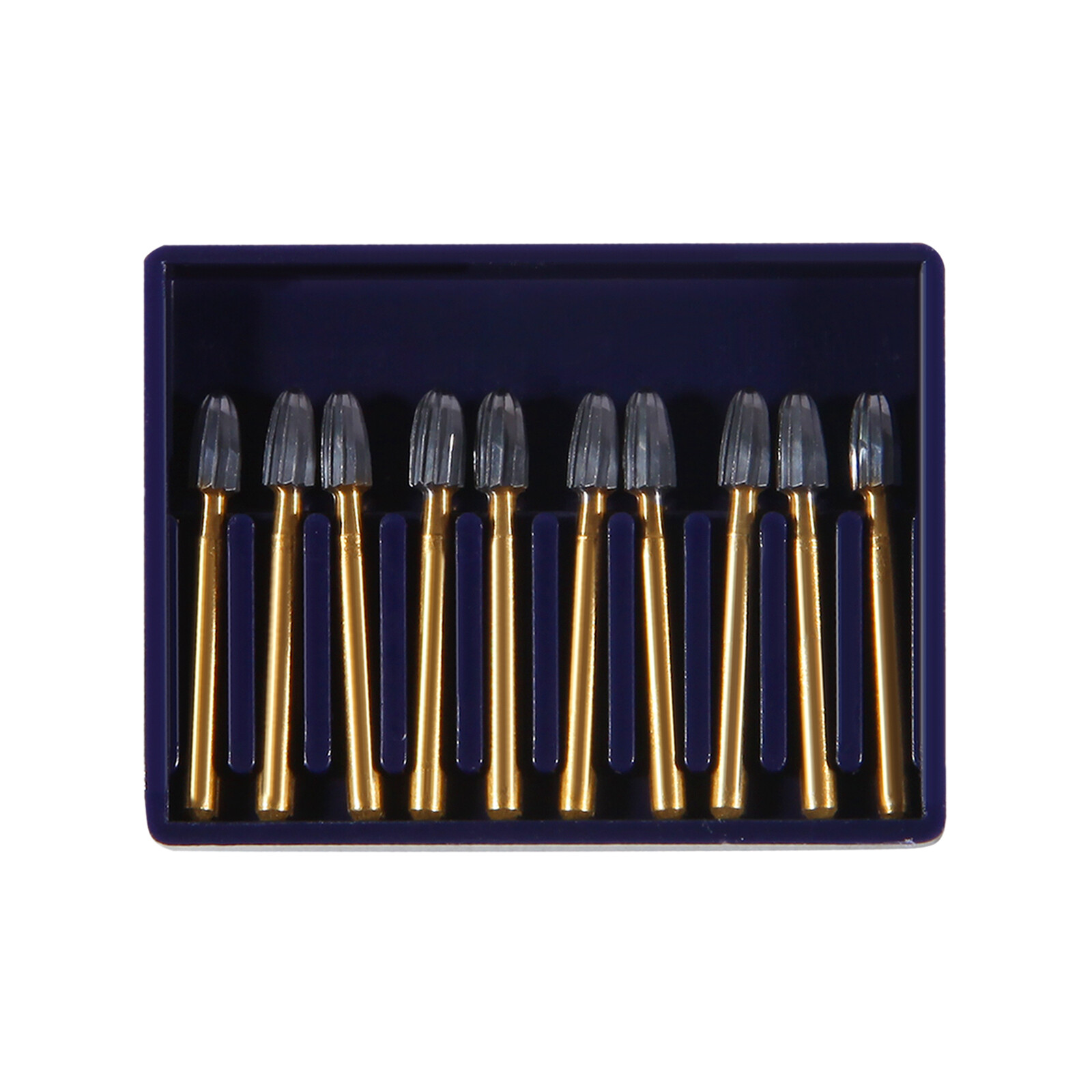 10X Dental Tungsten Carbide Burs Trimming Finishing Egg Football Bur FG 7408