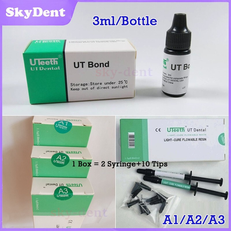 UTeeth Dental Composite Resin Flowable Light Cure Flow A1 A2 A3 Bonding Adhesive