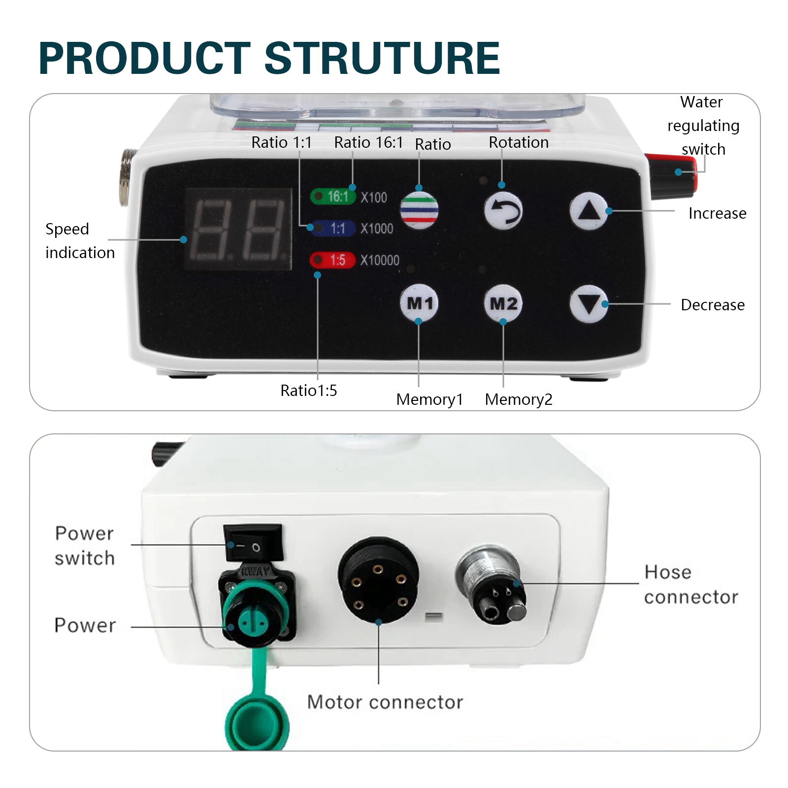Dental LED Electric Motor System Micromotor & Water Supply For Lab Training ns