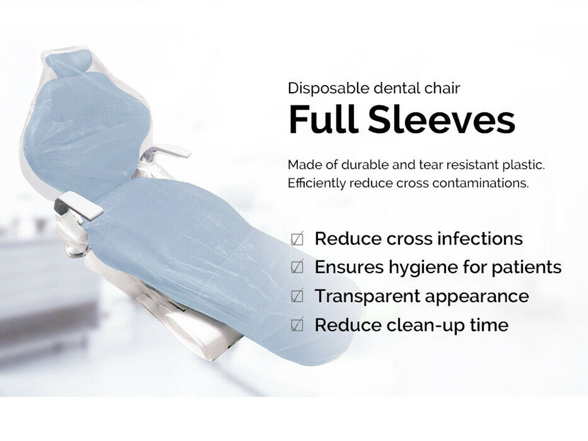 375/ 3Cases JMU Dental FULL Chair Sleeves Covers Soft Durable Clear Poly 29″x80″