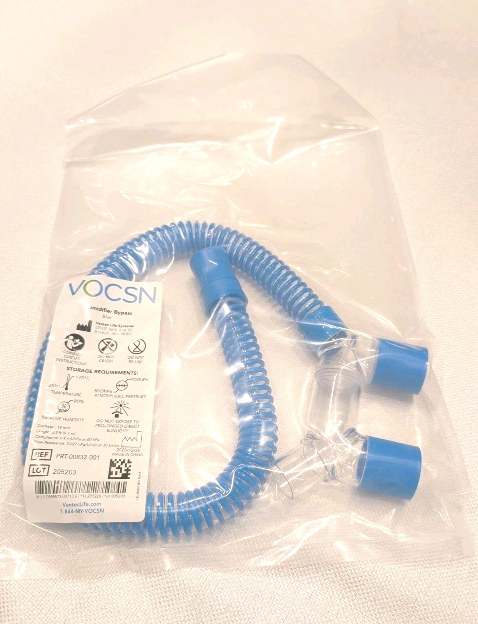 VENTEC VOCSN Humidifier Bypass 20 Pack 00832-001