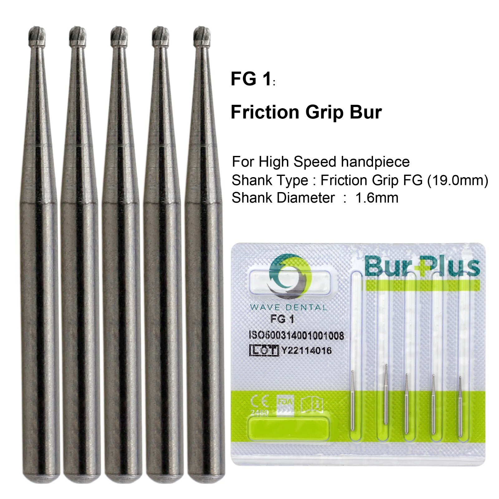 Wave Dental Round Carbide Bur FG Diamond Bur Surgical Long Round Ball High Speed