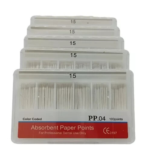 5Boxes Dental Root Endodontics Absorbent Paper Point Taper PP.04 15# Disposable