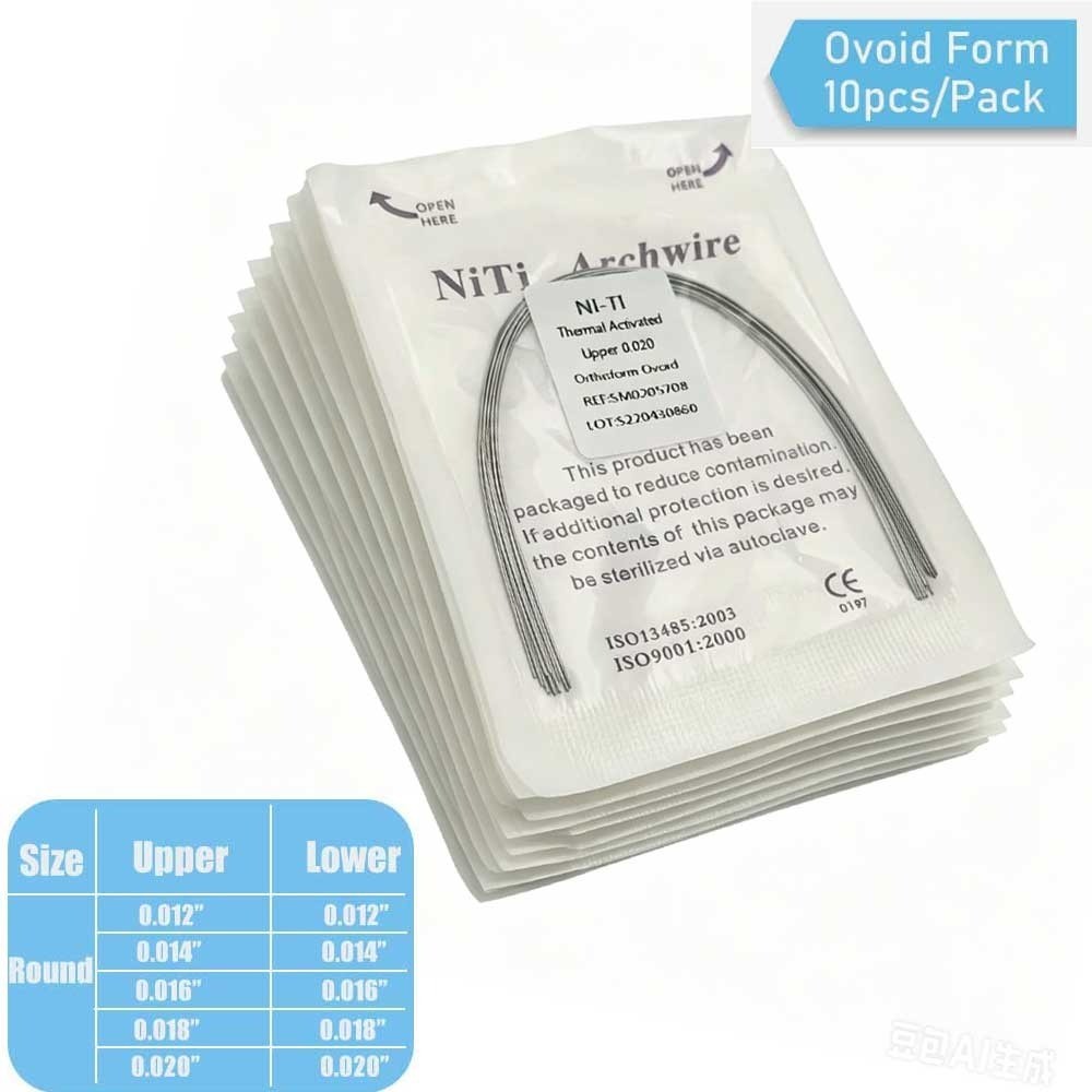 1-200packs Dental Orthodontic Heat Thermal Activated NITI Arch Wires Ovoid Round