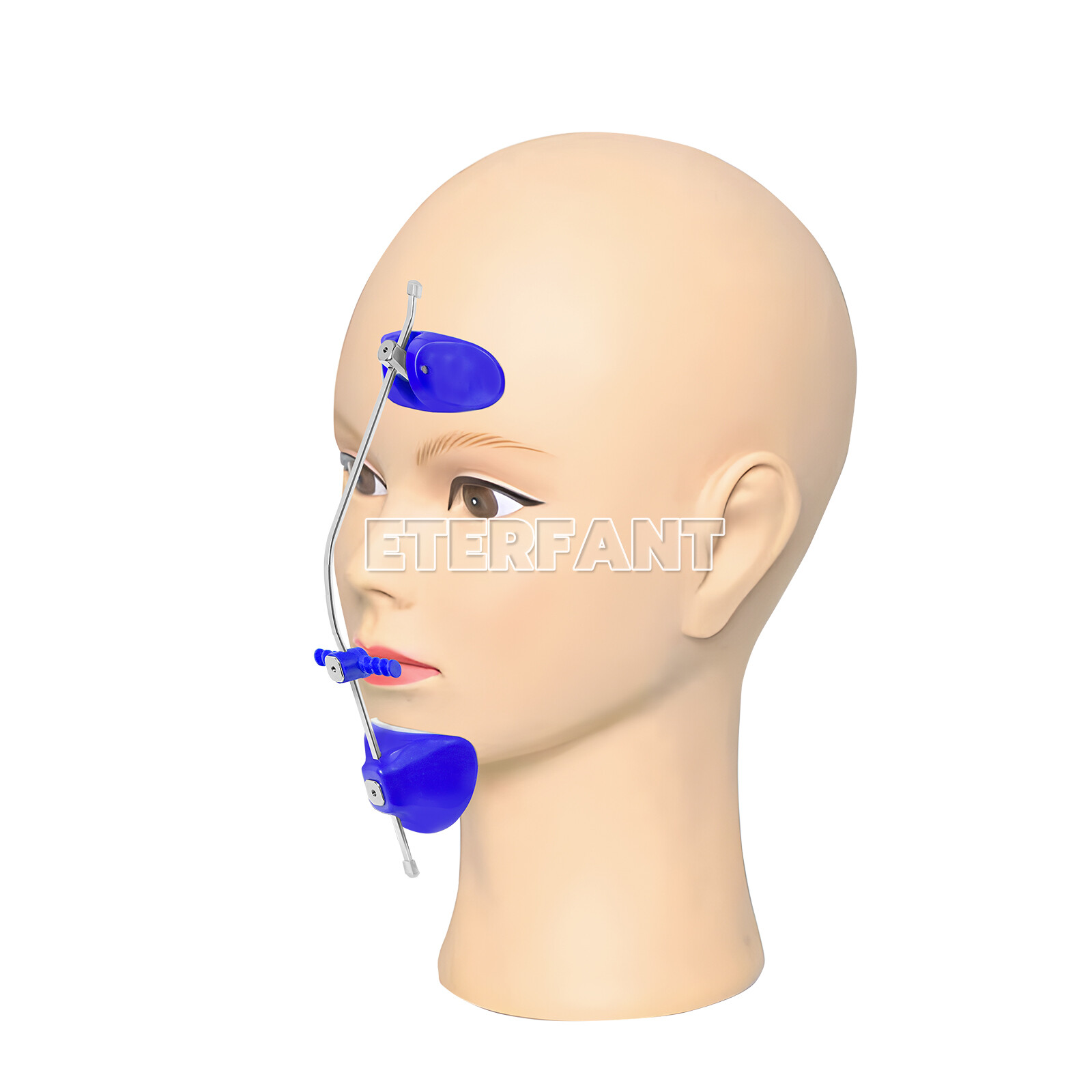 Dental Ortho Adjustable Reverse-Pull Forward Pull Single Bar Headgear Red/Blue