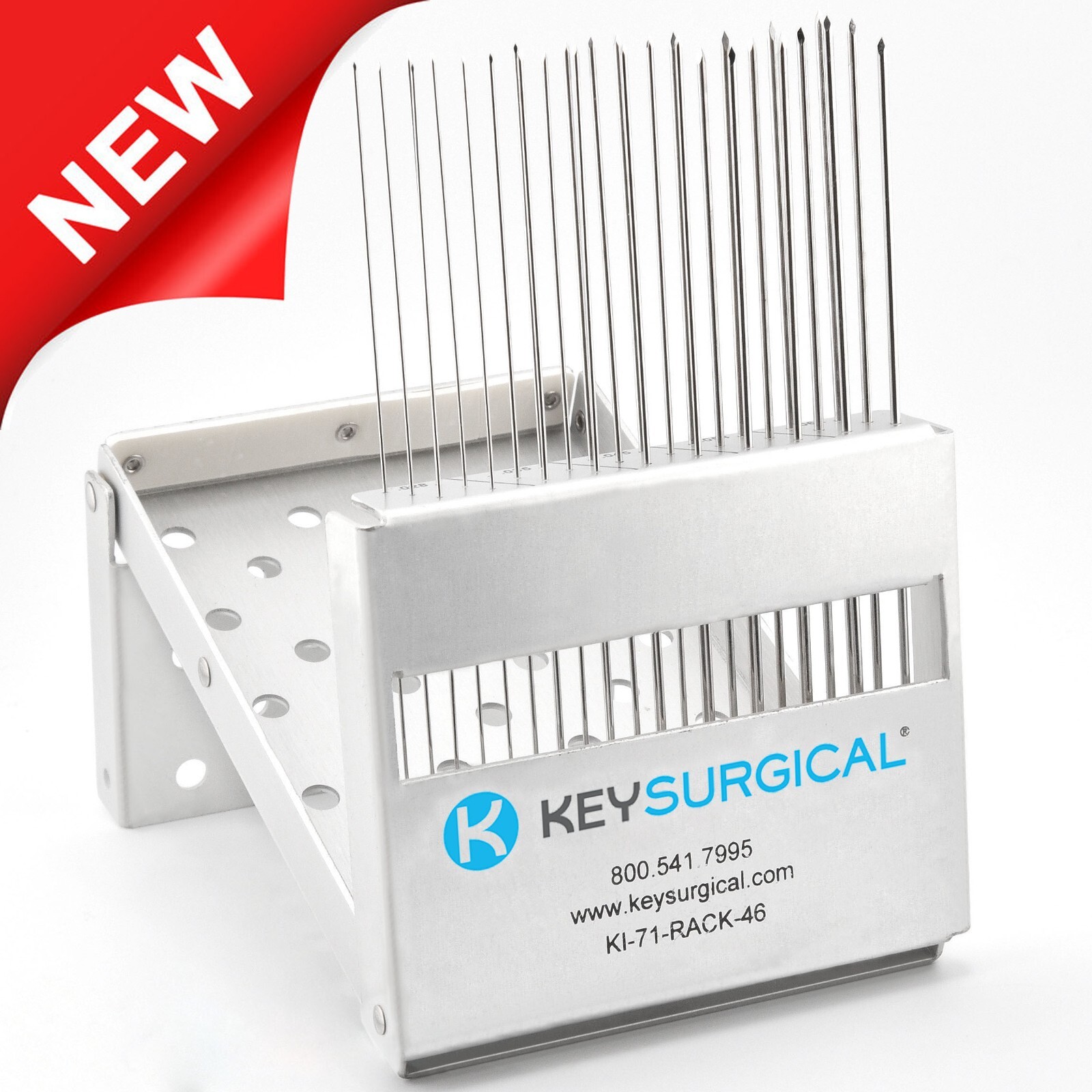 Key Surgical KI-71-Rack-45 K-Wire Kirschner Wire Set 0.7mm/0.028″-1.6mm 0.062″
